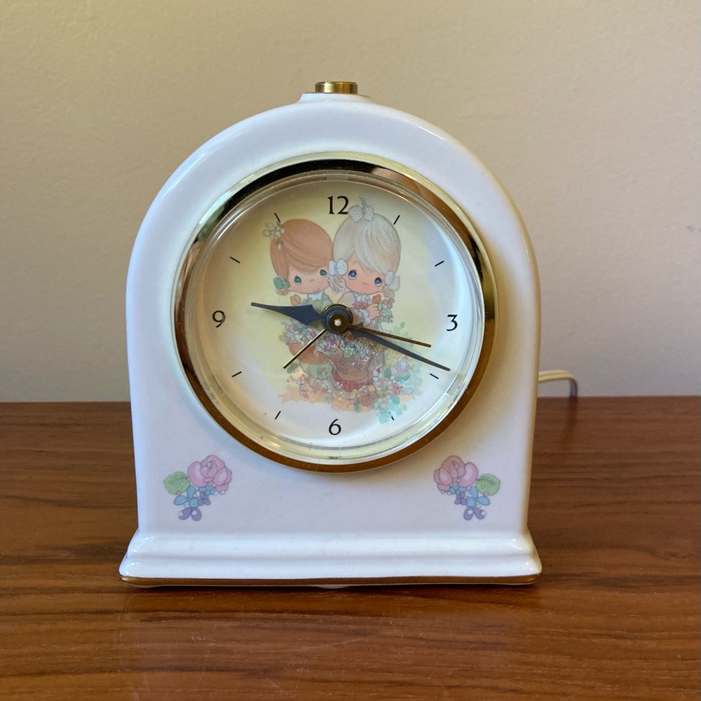 ☘️VTG Precious Moments Porcelain Alarm Clock